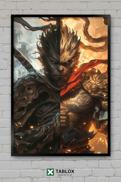 tablomaxtbx Black Myth Wukong Game Monkey King China Myth Frame View Tablou d...