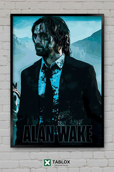 tablomaxtbx Alan Wake Video Game Horror Thriller Αφίσα του συγγραφέα με κορνί...