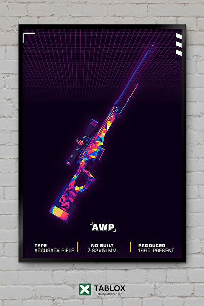 tablomaxtbx AWP Counter Strike CS GO Sniper Game Gaming Frame View Decorativ ...