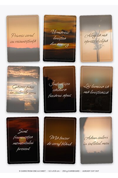 OEM Carduri Afirmatii Set Cautatori de Apusuri, 9 Carti Inspirationale, Carto...