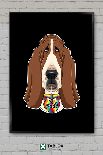 tablomaxtbx Basset Hound Dog Lgbtq Pride Flag Art Frame Appearance Decorative...