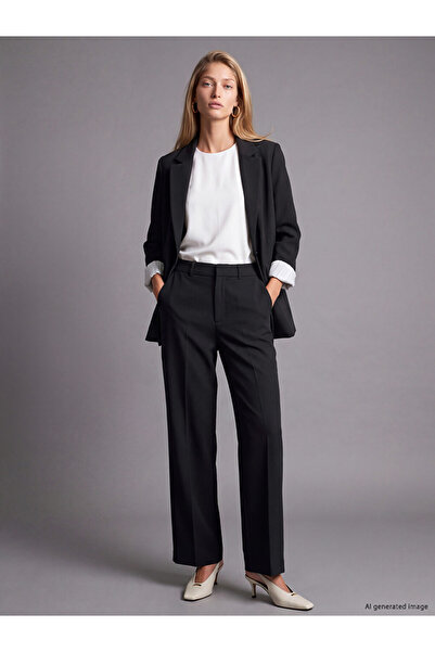 LC Waikiki Özmarka New Season Black Regular Fit Women's Trousers