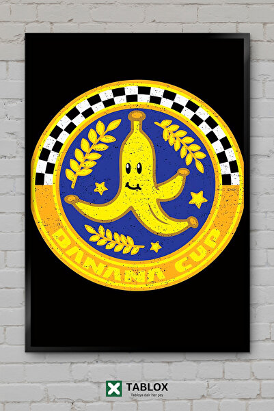 tablomaxtbx Banana Muz Cup Mario Kart Nintendo Game Frame Appearance Διακοσμη...
