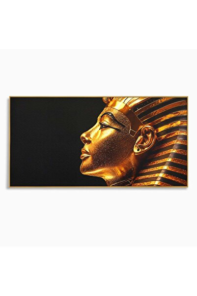 Luxcanva Tablou Canvas Faraonul Tutankhamon 120x60 cm cu Rama Auriu Faraon Eg...