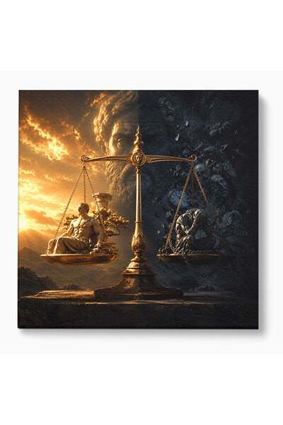 Luxcanva Tablou Canvas Balanta Zeilor 100x100 cm pe Sasiu Lemn Balanta Zeitat...