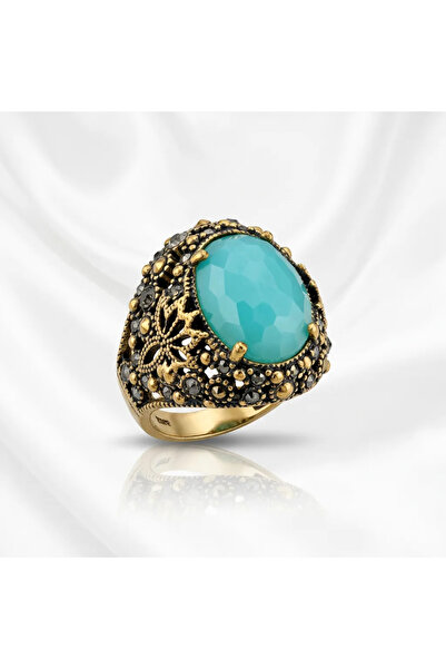 Dorvina Bronze Women's Ring Authentic Copper Jewelry Turquoise Zircon Stone S...