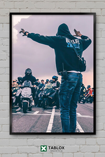 tablomaxtbx Αφίσα συνάντησης μοτοσικλετών Bikelife με διακοσμητικό πίνακα ζωγ...