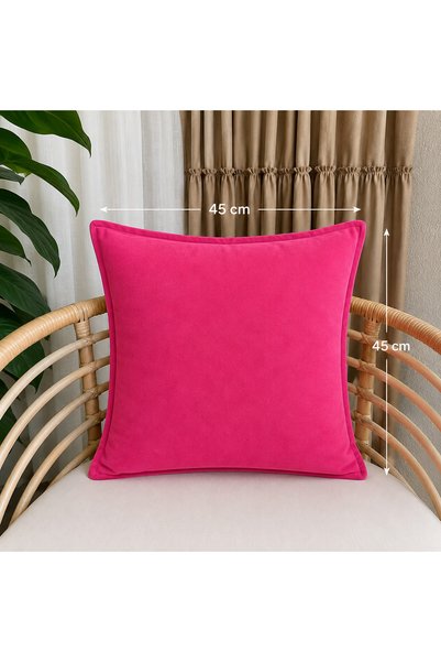 Decamor home Pearl Velvet Textured Fuchsia Pink Throw Pillow Cover