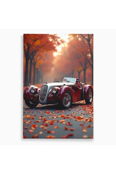 Luxcanva Tablou Canvas Masina Clasica In Toamna 70x100 cm pe Sasiu Lemn Vechi...
