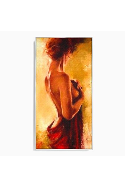 Luxcanva Tablou Canvas Farmecul Serii 50x100 cm cu Rama Argintiu Femeie Senzu...