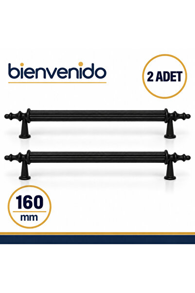 Bienvenido Mat Siyah Metal Kulp 160 mm Dayanıklı Mobilya Kulbu, Dolap Çekmece...