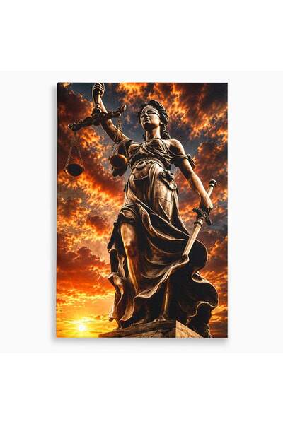 Luxcanva Tablou Canvas Apusul Zeitei Justitiei 50x70 cm pe Sasiu Lemn Justiti...