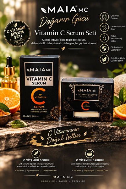 Maia mc Vitamin C Aydınlatıcı & Leke Karşıtı Serum Seti (Serum 30 ml + Sabun)