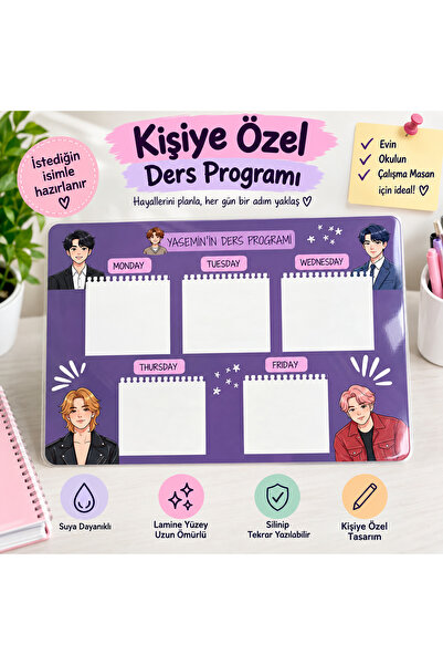 jasmin elt Haftalık Ders Programı, Yaz Sil Özellikli İlkokul Ortaokul Lise Öğ...