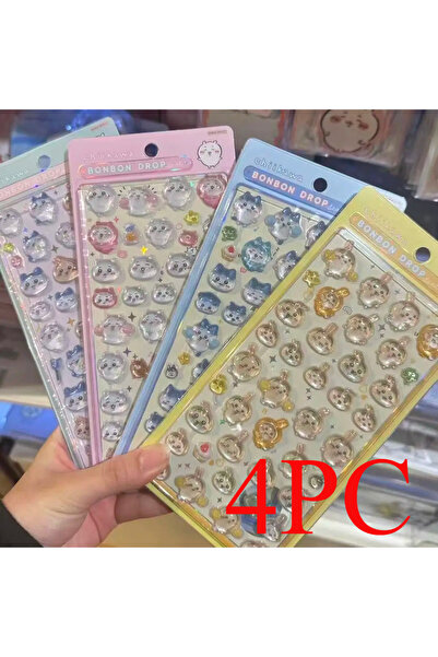 Choice 4pc 3D Cute 1/4pcs Crystal Stickers Chiikawa Usagi Phone Case Decorati...