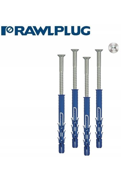 RAWLPLUG Jante R-FF1 cu șurub 10 x 300 mm, cap conic, zincate, 10 bucăți