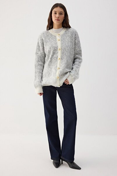 Touché Privé Special Textured Contrast Knitwear Cardigan