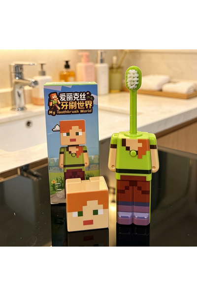 BANDAI In stock A 2026 New Anime world Scalable Toothbrush Cute MC Figures Tr...