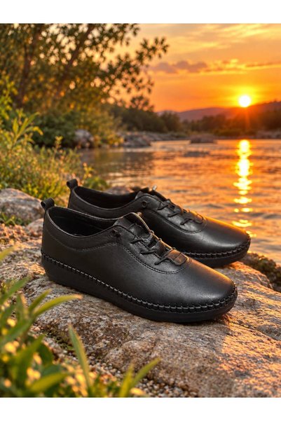 THE FRİDA SHOES Siyah Günlük İçi Dışı Hakiki Deri Poli Taban Kadın Ayakkabı F...