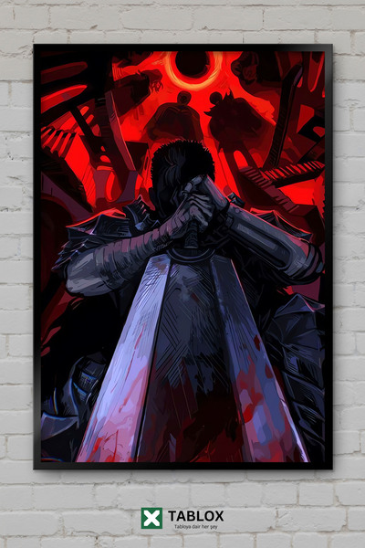 tablomaxtbx Berserk Anime Manga Guts Tama Fantastična Japanska Umeđena Dekora...
