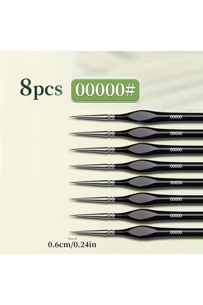Choice 8 قطع فرشاة صغيرة احترافية للتفاصيل الدقيقة، 8/10/12 قطعة، 00000 #   م...