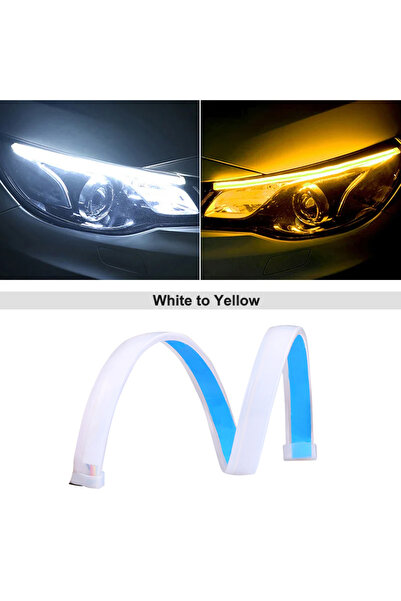 Choice 45cm White To Yellow 1Pc LED DRL Car Running Light Flexible Waterproof...