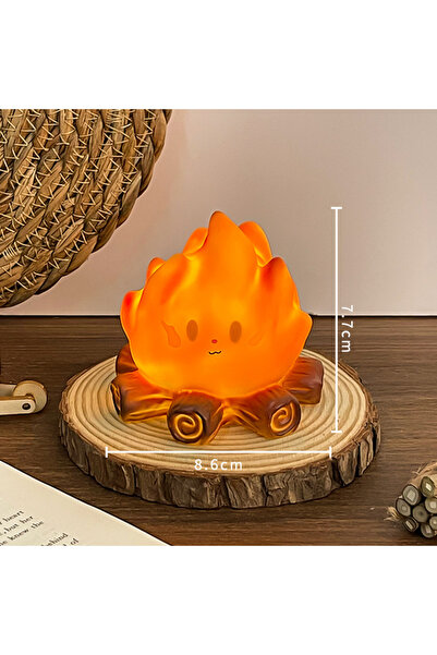Choice مصباح ليلي سيليكوني صغير لطيف بتصميم كرتوني على شكل نار مخيمية، إضاءة ...
