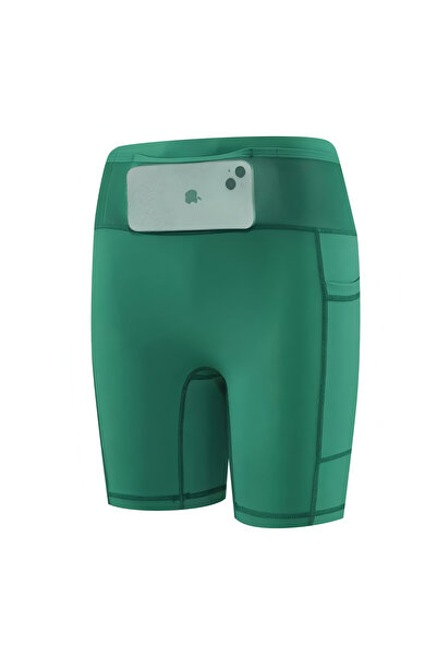Choice L M2452 green Mens Marathon Running Shorts with Waist Pack Compression...