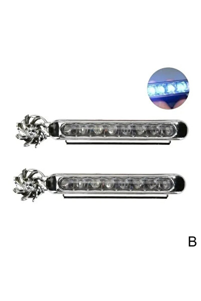Choice 2pcs-blue 2/1pcs Wind Powered Car LED Daytime Running Light Auxiliary ...
