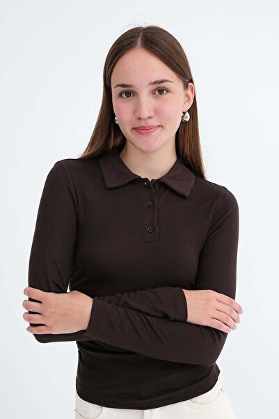 Addax Polo Yaka Büzgülü Bluz B06045