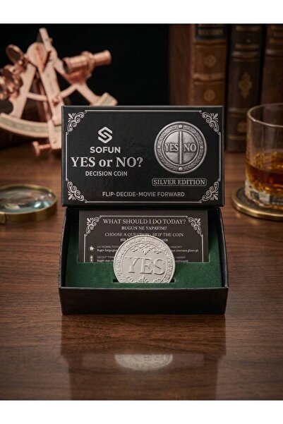 sofun Yes No Karar Parası Gold Edition – Metal Decision Coin, Kutulu Eğlenceli Hediye