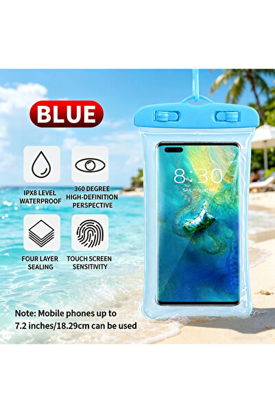 Choice BLUE 1PC Water Resistant Floating Airbag Phone Pouch, Full Clear Touch...