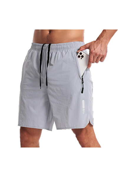 Choice EuUs XXL Light Gray Men's Sport Shorts Sportswear Summer Running Short...