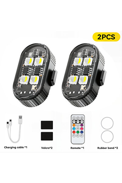 Choice مصباحان مع جهاز تحكم عن بعد، أضواء وامضة RGB للسيارات، إضاءة LED لاسلك...