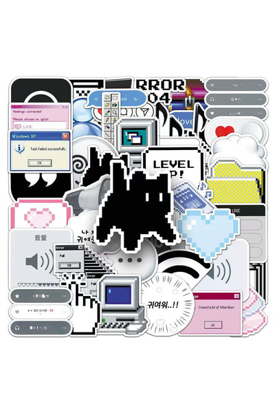 Choice MULTI 50Pcs Retro Pixel Cyber Y2K Sticker Pack, Vintage Windows XP UI ...