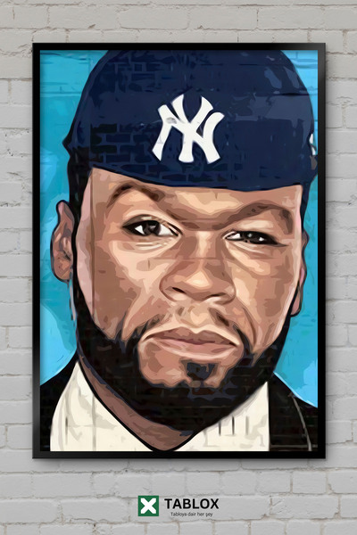 tablomaxtbx 50 Cent Rapper Rapper Hip Hop Music Framed Decorative Mdf Painting