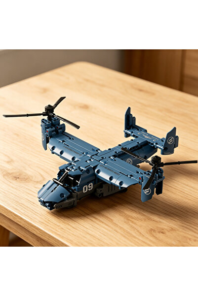 Choice Light Grey Military V-22 Osprey Tiltrotor Building Block Set Large Hig...