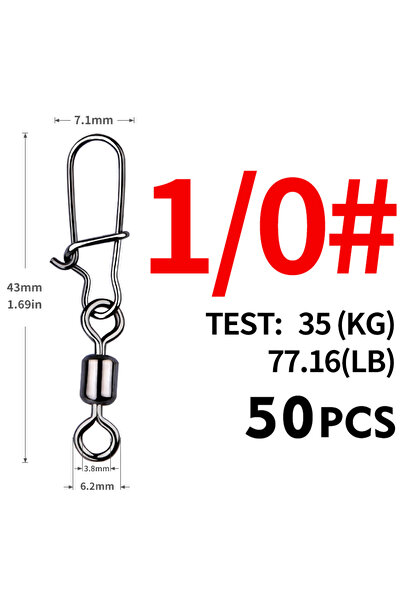 Choice Size1-0 43mm 35kg MEREDITH 50PCS Pike Fishing Accessories Connector Pi...