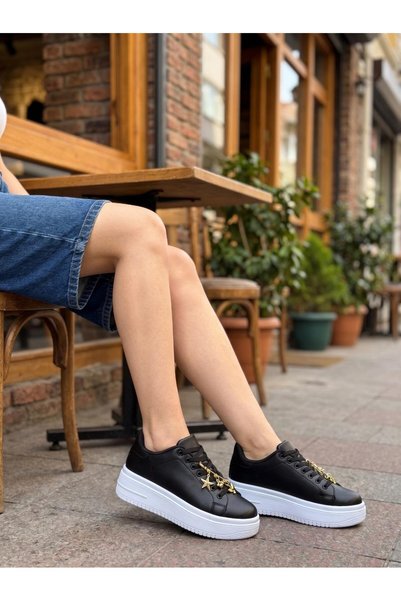 E evalupe Windy-Gold Charm Women's Casual Basic Sneaker Shoes High-Sole Sport...