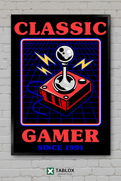 tablomaxtbx Κλασικός κορνίζας ρετρό αφίσας Classic Gamer με διακοσμητική εμφά...