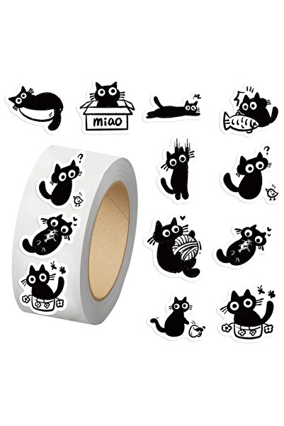 Choice a-2.5cm 500Pcs Funny Cartoon Cat Meme 10 Style Stickers Gifts Pack for...