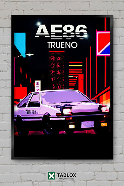 tablomaxtbx Διακοσμητικός πίνακας ζωγραφικής MDF Ae86 Initial D Night City Ca...