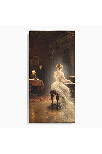 Luxcanva Tablou Canvas Pianista Eleganta 50x100 cm pe Sasiu Lemn Pian Clasic ...