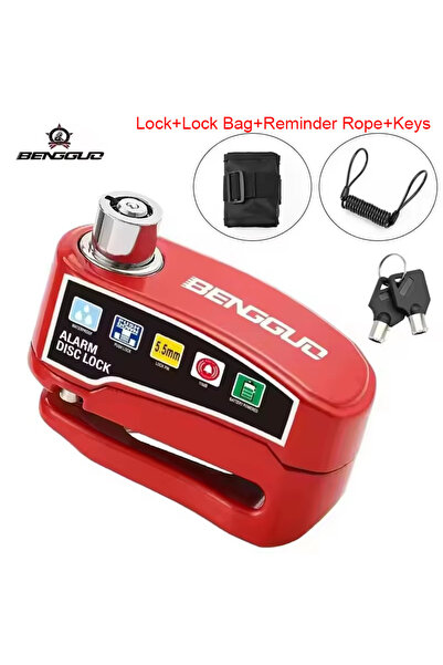 Choice 4pcs set Red Motorcycle Alarm Disc Lock Anti Theft 110dB Waterproof Mo...