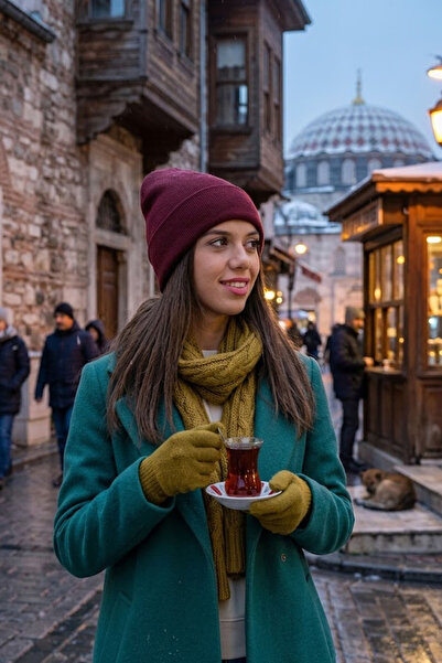 Ritagarcia قبعة تريكو شتوية للنساء، قبعة محبوكة مسطحة بتفاصيل مطوية، قبعة ناع...