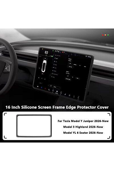 ZUIMI Black 16-inch For Tesla Model 3 / Y Juniper / YL 16-inch Silicone Scree...