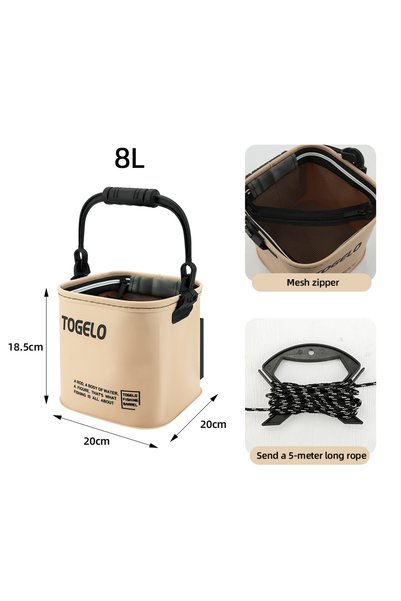 Choice 8L Foldable Water Bucket for Fishing Stuff Live Fish Box Fishnet Integ...