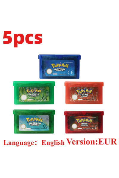 BANDAI 5PCS-EUR GBA Game Pokemon Series 32 Bit Video Game Cartridge Console C...