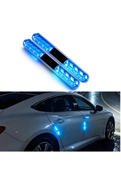 Choice قطعتان من أضواء LED تحذيرية ملونة تعمل بالطاقة الشمسية لباب السيارة، م...