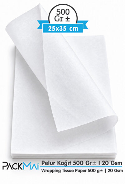 PackMai 25x35 cm Beyaz Pelur Kağıt (500 Gr-260± Yaprak) Paketleme | Hediye | ...